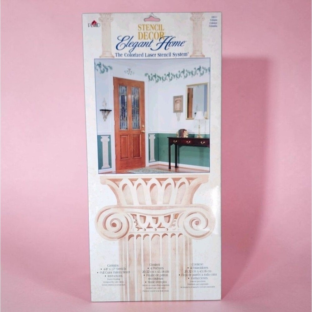 Vintage 1996 Plaid Elegant Home Column Stencil 29011 Greco Roman Large Wall NEW